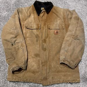 Carhartt C26-211 Artic Quilted Brown Duck Canvas‎ Work Jacket Mens Large Tall